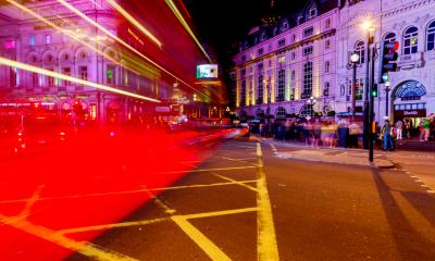 Nightlife scenery in a city