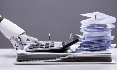 A robot doing the accounts