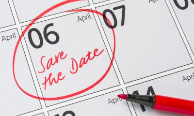A calendar with 6 April circled