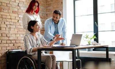 A disabled entrepreneur at work