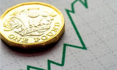 Pound coin on a chart