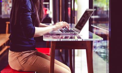A freelance writer creates new copy for her client