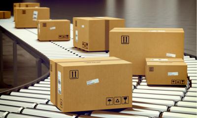 Boxes on conveyor roller Boxes on conveyor roller