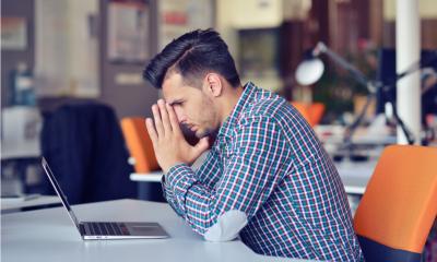 Businessman looking worried