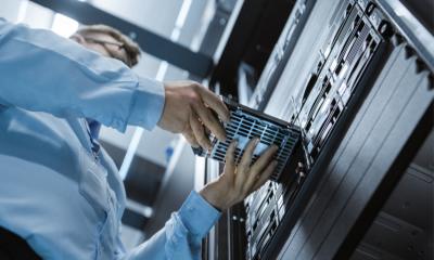 IT engineer managing a data centre