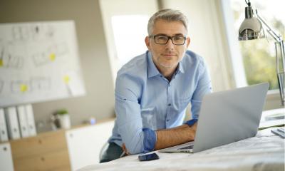 Portrait of architect looking at camera in office