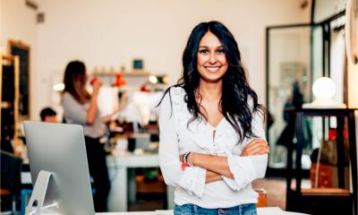 Start up enterprise, woman leader the new company