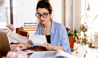 A female employee is more productive working from home