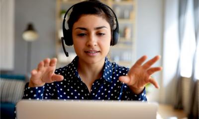 A small business employee benefits from hybrid working