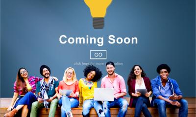 Coming soon - new business opening promotion announcement concept