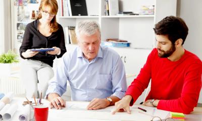 A team work on their business strategy