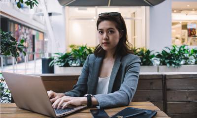 Self-employed woman working