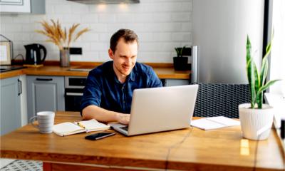 A relieved man files his self assessment tax return