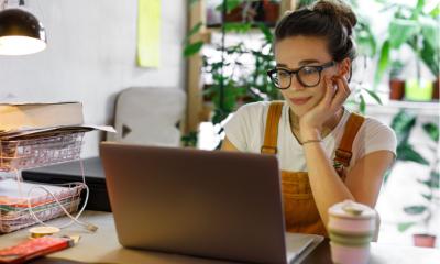 Woman reading content on Start Up Donut