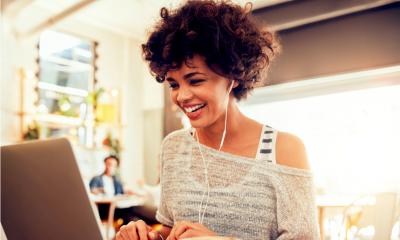 An entrepreneur works on her new online business