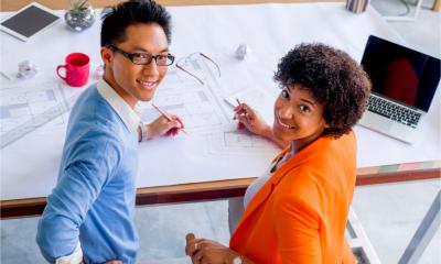 A small business team work on an innovative new project