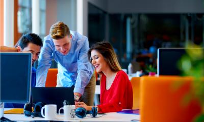 Startup business people group working at modern coworking office space Startup business people group working at modern coworking office space